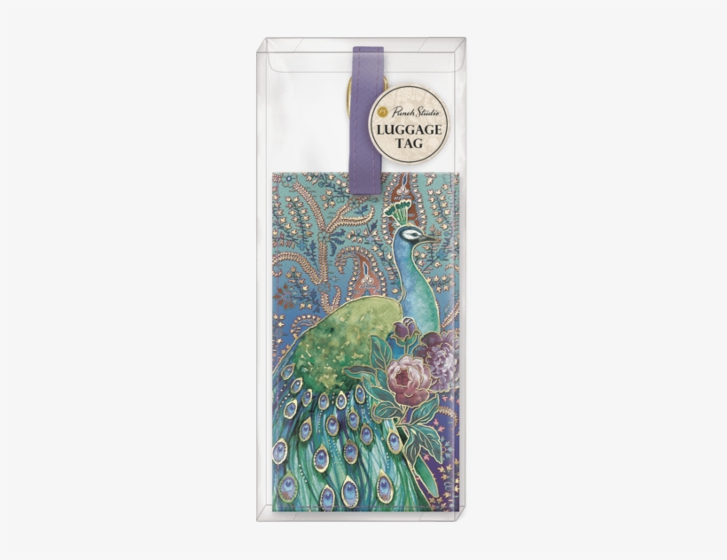 Peacock Paisley Luggage Tag - Peafowl, transparent png