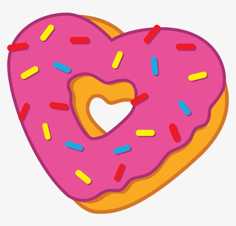 Heart Clipart Donut - Heart Doughnut Cartoon, transparent png