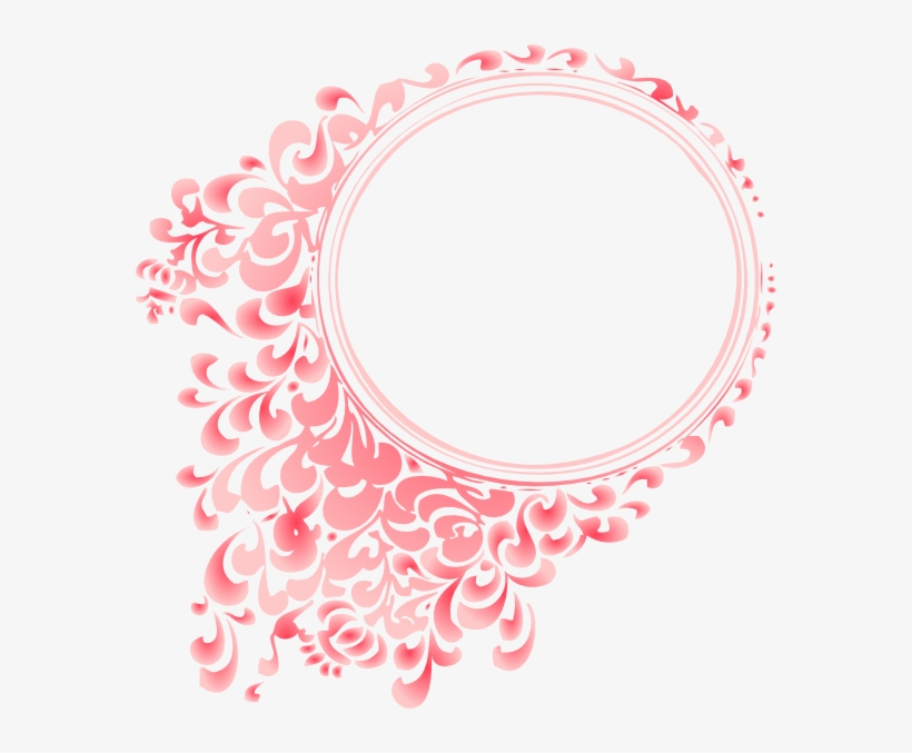Pink Radial Gradient Circle Border Clip Art At Clker - Flower Circle Border Png, transparent png