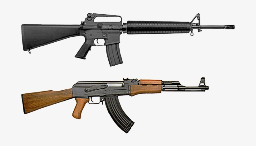 M16 And Ak-47 Comparison - M16a1 And Ak 47, transparent png