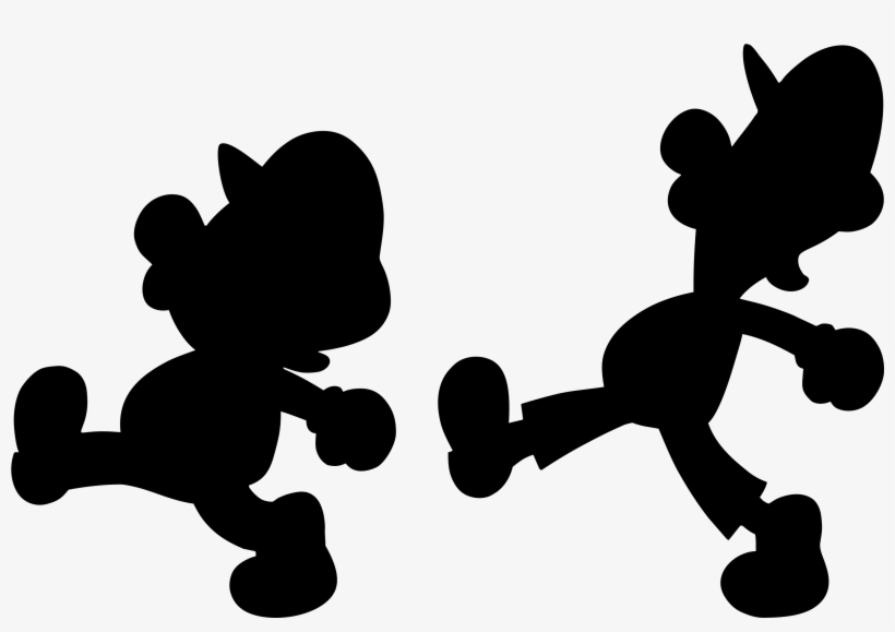 Picture Royalty Free Idubbbz Drawing Silhouette - Mario And Luigi Silhouette, transparent png
