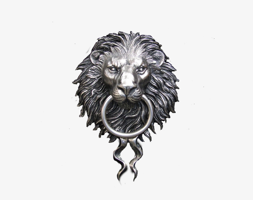 Nickel Plated Lion Head - Door Knocker, transparent png