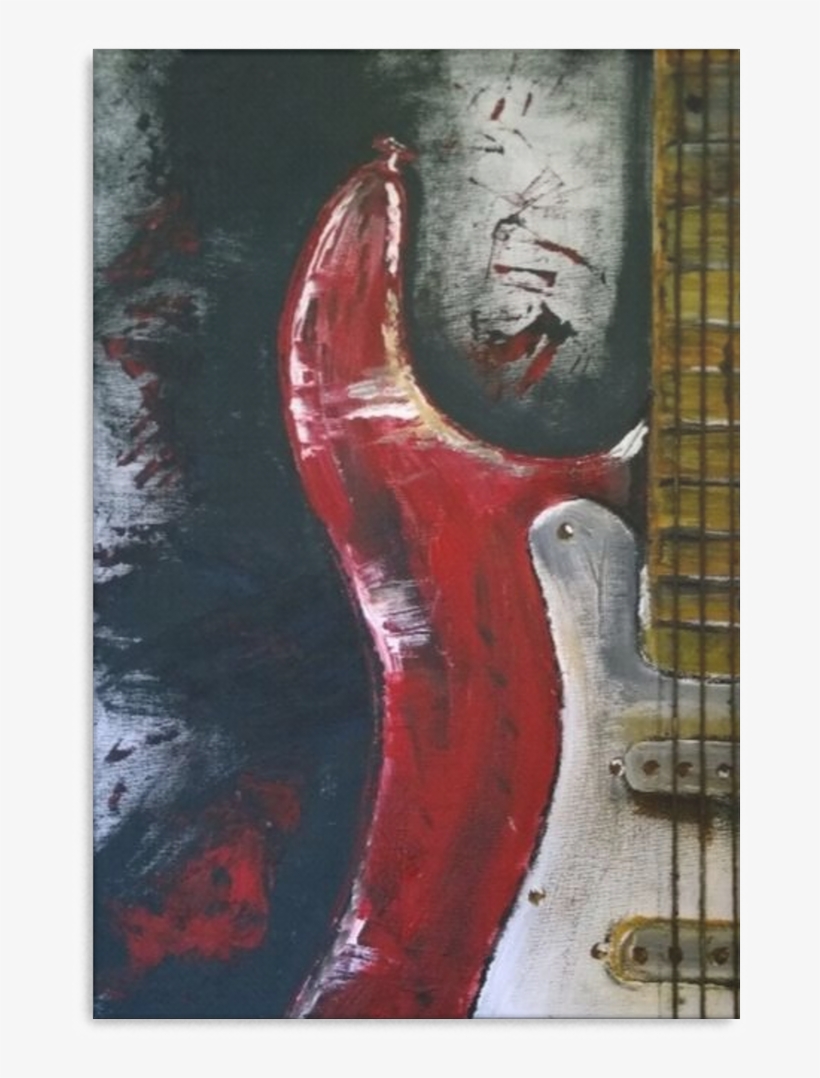 Guitar Abstract Painting Red White - Painting, transparent png