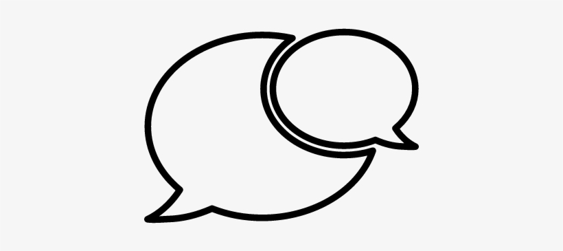 Chat Two Oval Outlined Speech Bubbles Vector - Speech Bubble Svg, transparent png