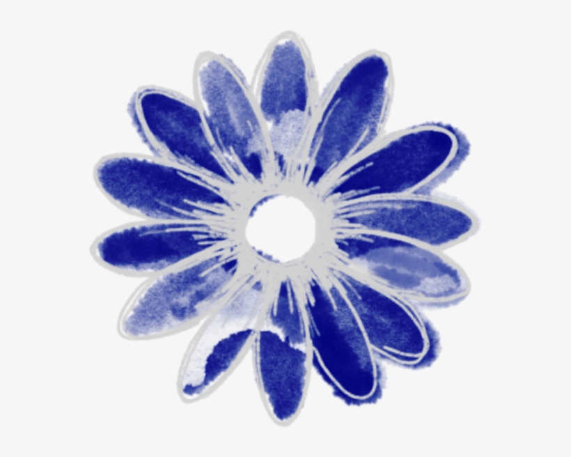 Ftesticker Flower Watercolor Blue Artistic - Summer, transparent png