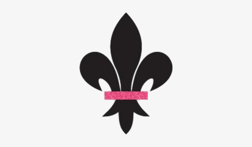 Black Fleur De Lis With Pink Detail - Flor De Lis, transparent png