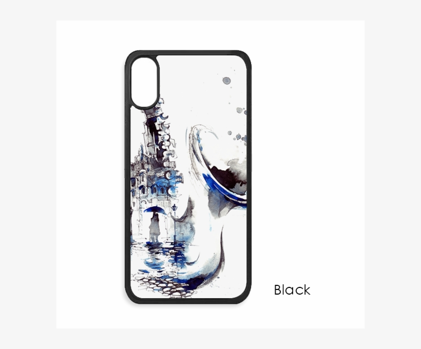 Sax Building Umbrella Watercolor - Mobile Phone Case, transparent png