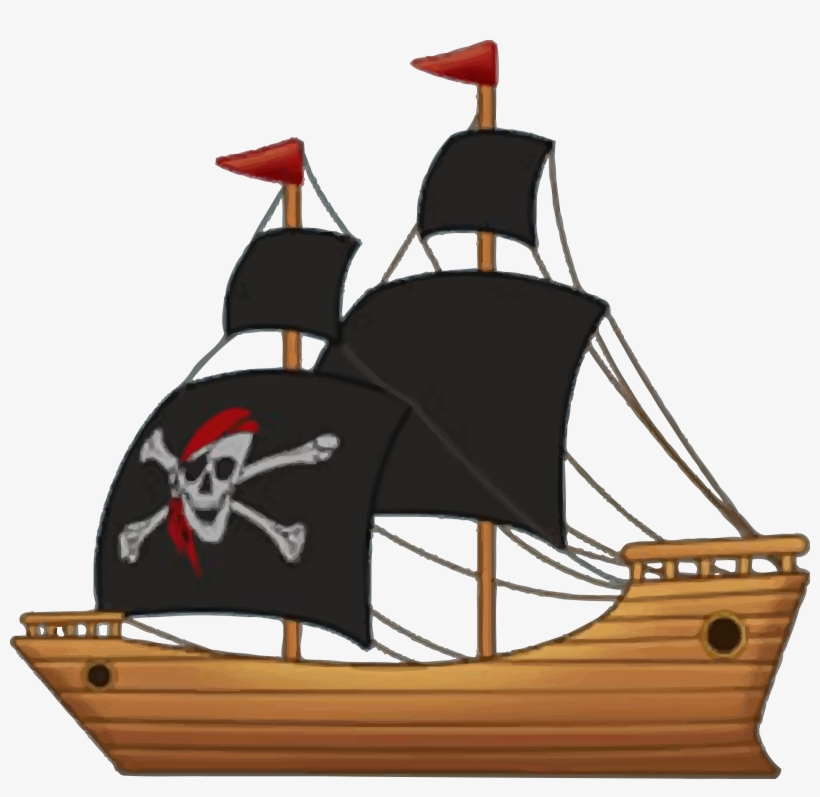 Big Image - Pirate Ship Clipart, transparent png