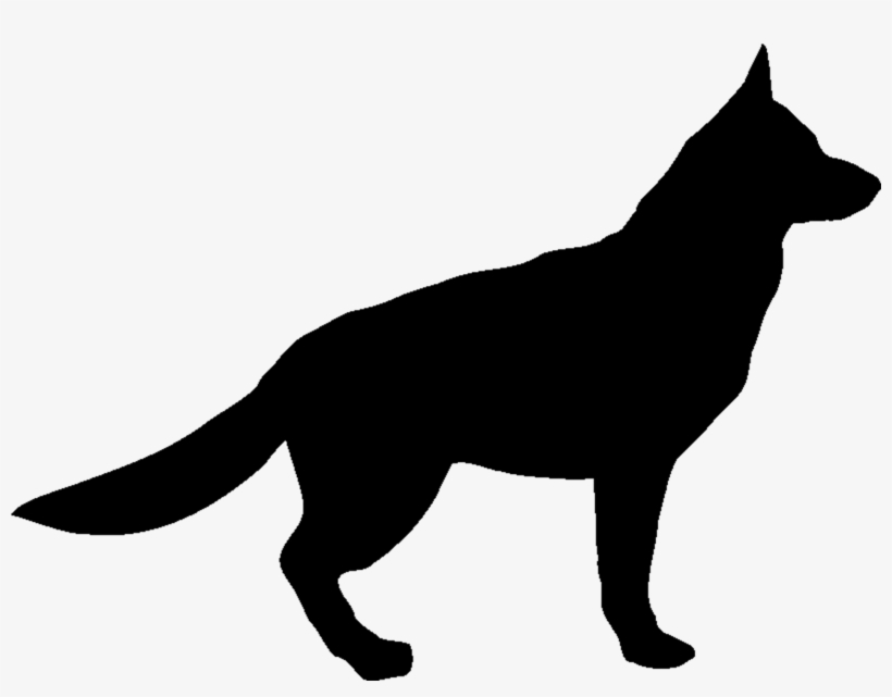 Dog Silhouette - German Shepherd Dog Sticker, transparent png