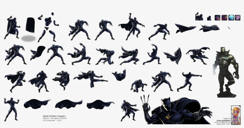 Click To View Full Size - Black Panther Poses, transparent png