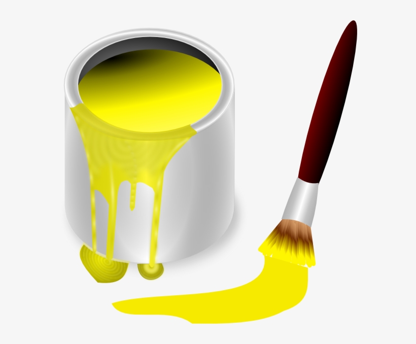 Yellow Paint With Paint Brush Svg Clip Arts 588 X 598, transparent png