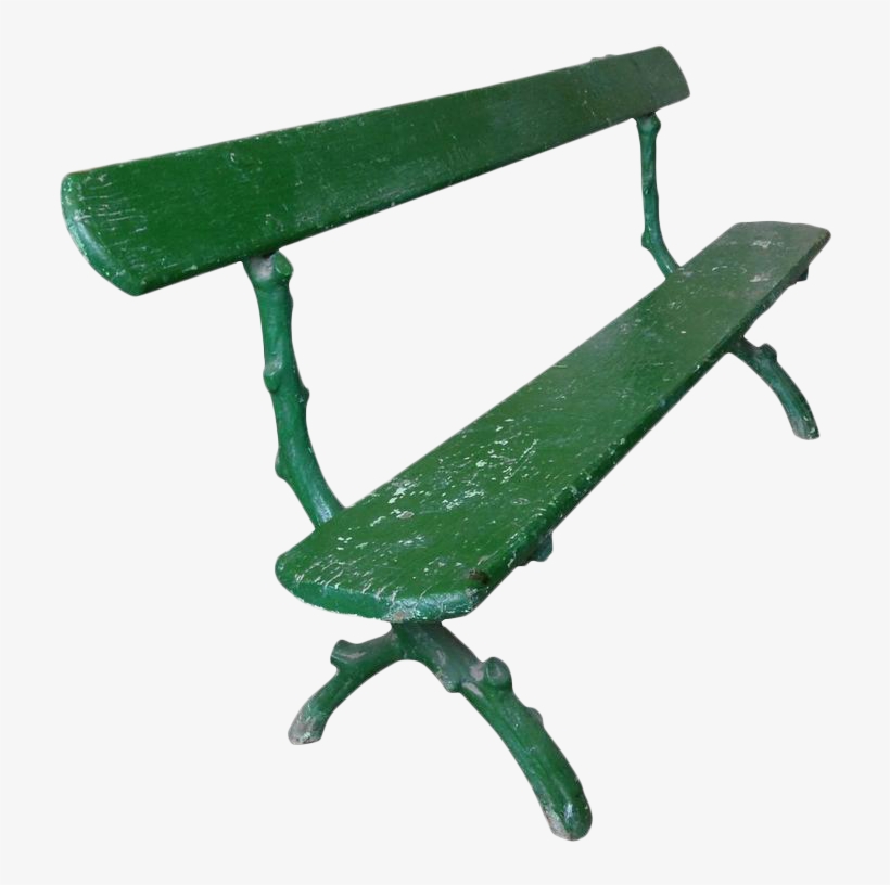 Green Painted French Park Bench On Decaso - Bench, transparent png