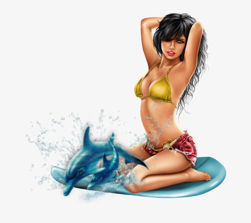 Femme Tube Surfer Png, transparent png