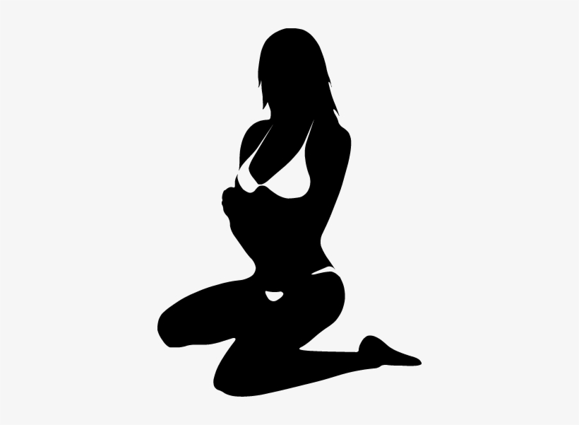 Bikini Girl Sticker - Bikini Girl Silhouette Png, transparent png