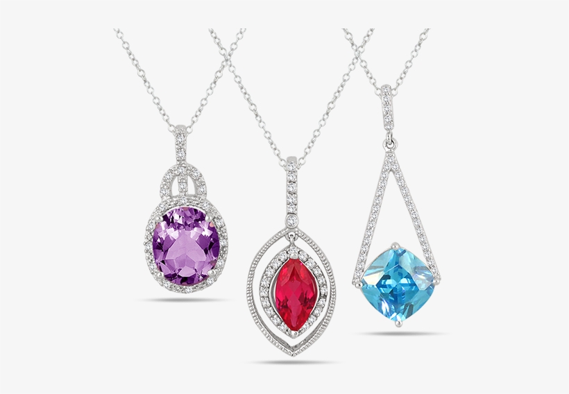 Gemstone Pendants - 1/10 Carat Diamond And Sapphire Pendant, transparent png