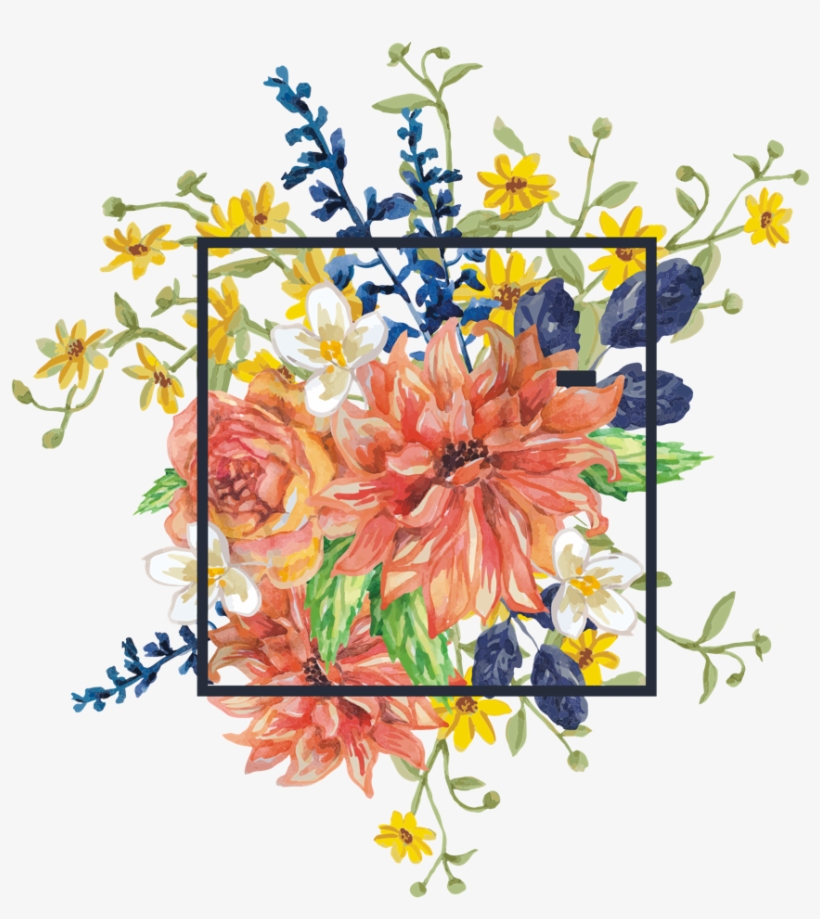 Ftestickers Flower Background Freetoedit - Bath Shower Curtain 60x72 Inch,watercolor Orange Floral, transparent png