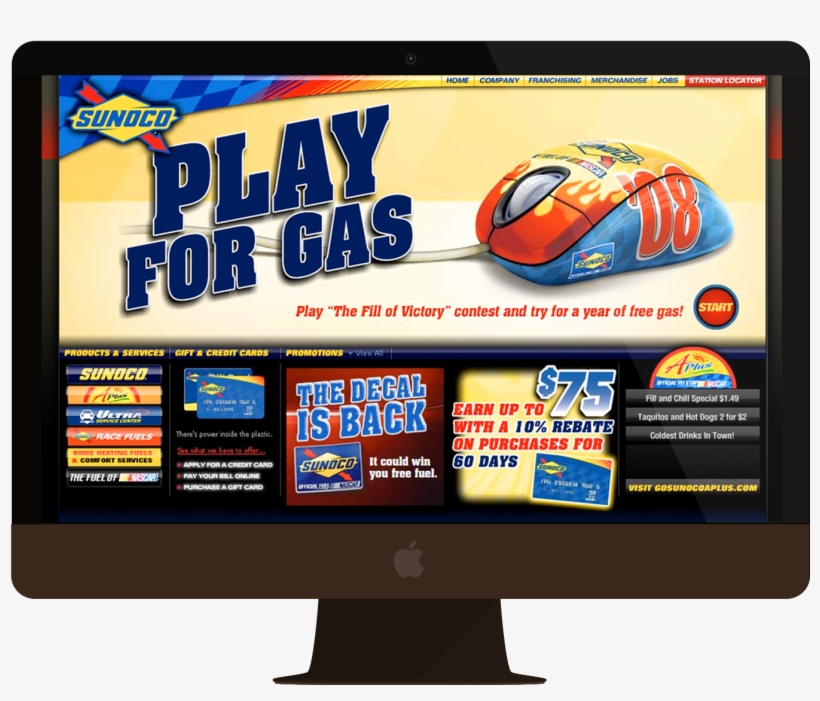 Sunoco Computer Play For Gas - Led-backlit Lcd Display, transparent png