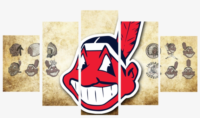 Hd Printed Cleveland Indians Logo 5 Pieces Canvas - Cleveland Indians 8 Inch Logo Magnets (f), transparent png