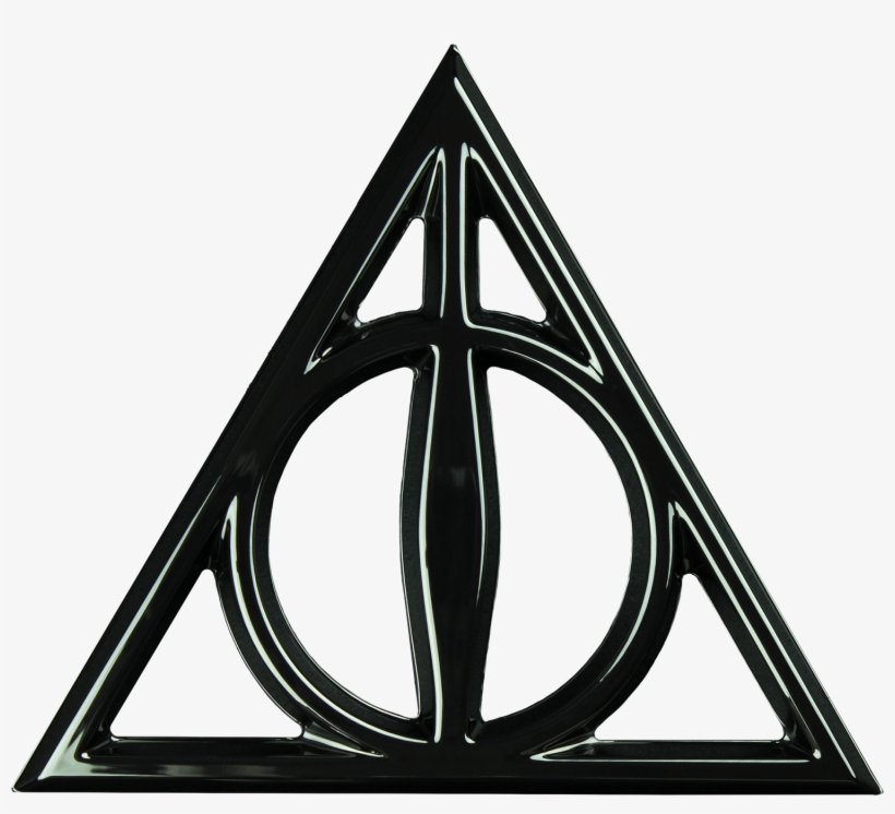 Deathly Hallows 3d Black Chrome Premium Emblem - Harry Potter Deathly Hallows Png, transparent png