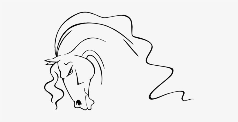 Horse Line Art Drawing Ear - Line Art, transparent png