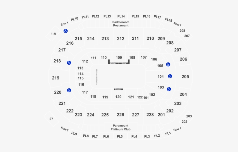 Calgary Flames Vs - Saddledome Map Section 104 Row 22, transparent png