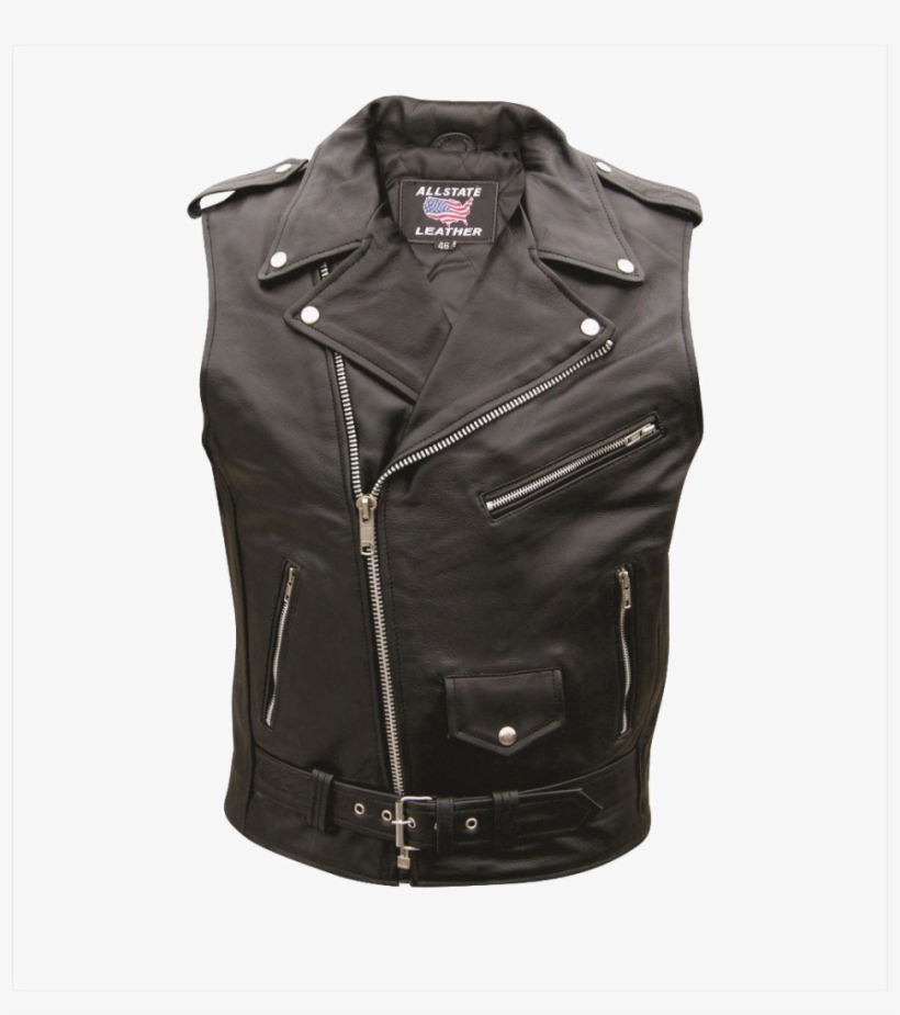 Motorcycle Leather Jacket Transparent Image - Sleeveless Leather Jacket, transparent png