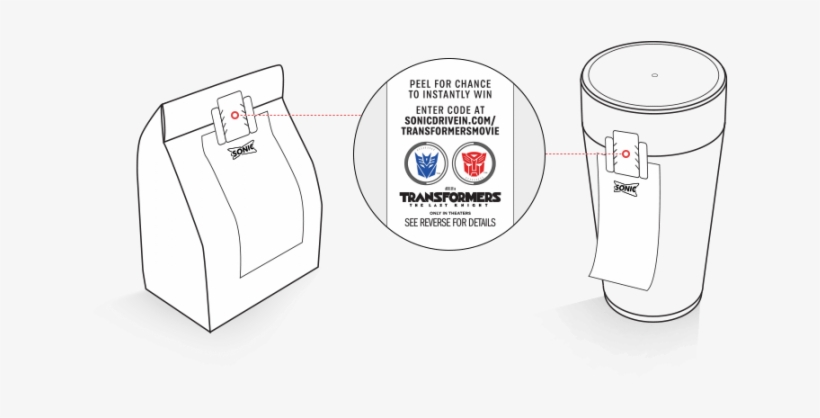 Code From Your Sonic Receipt Sticker - Sonic Drive In Transformers Movie, transparent png