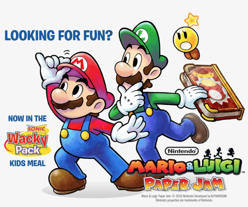 #nintendo Partners With Drive-in Chain #sonic - Mario & Luigi Paper Jam Bros. (nintendo 3ds), transparent png