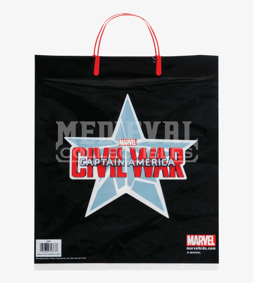 Marvel Civil War Trick Or Treat Bag - Rubie's Costume Captain America: Civil War Captain, transparent png