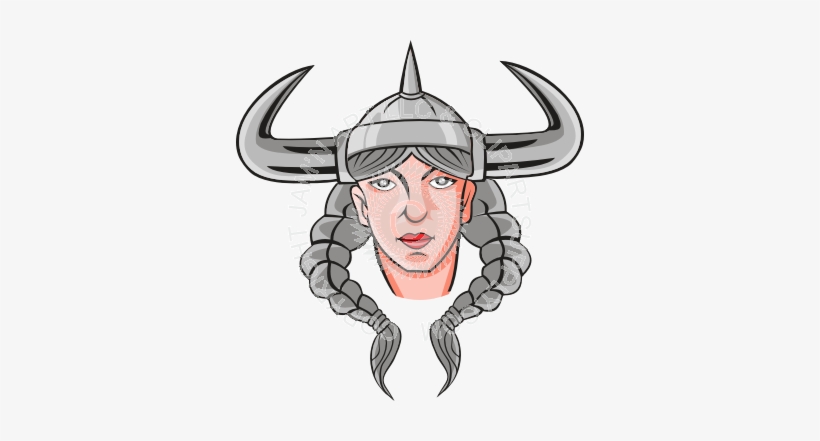 Viking Woman With Braids Vector Royalty Free - Illustration, transparent png