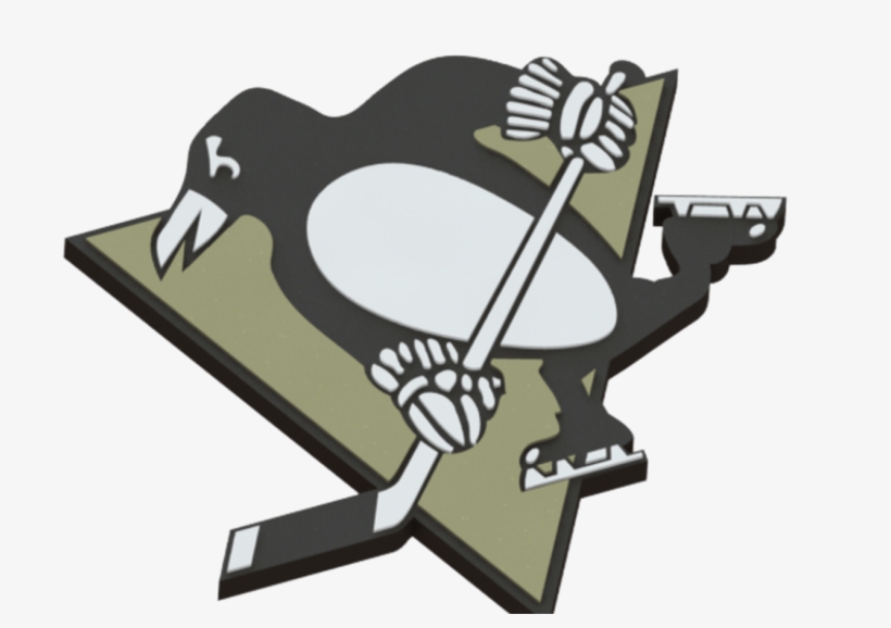 3d Printed Pittsburgh Penguins Logo By Ryard Poplavskij - Pittsburgh Penguins Logo 3d, transparent png