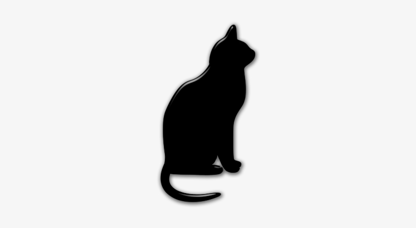 016573 Rounded Glossy Black Icon Animals Animal Cat1 - Silueta De Un Gato, transparent png