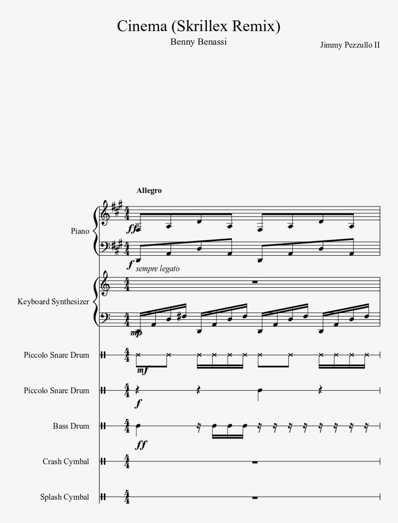 Cinema Sheet Music Composed By Jimmy Pezzullo Ii 1 - Sheet Music, transparent png