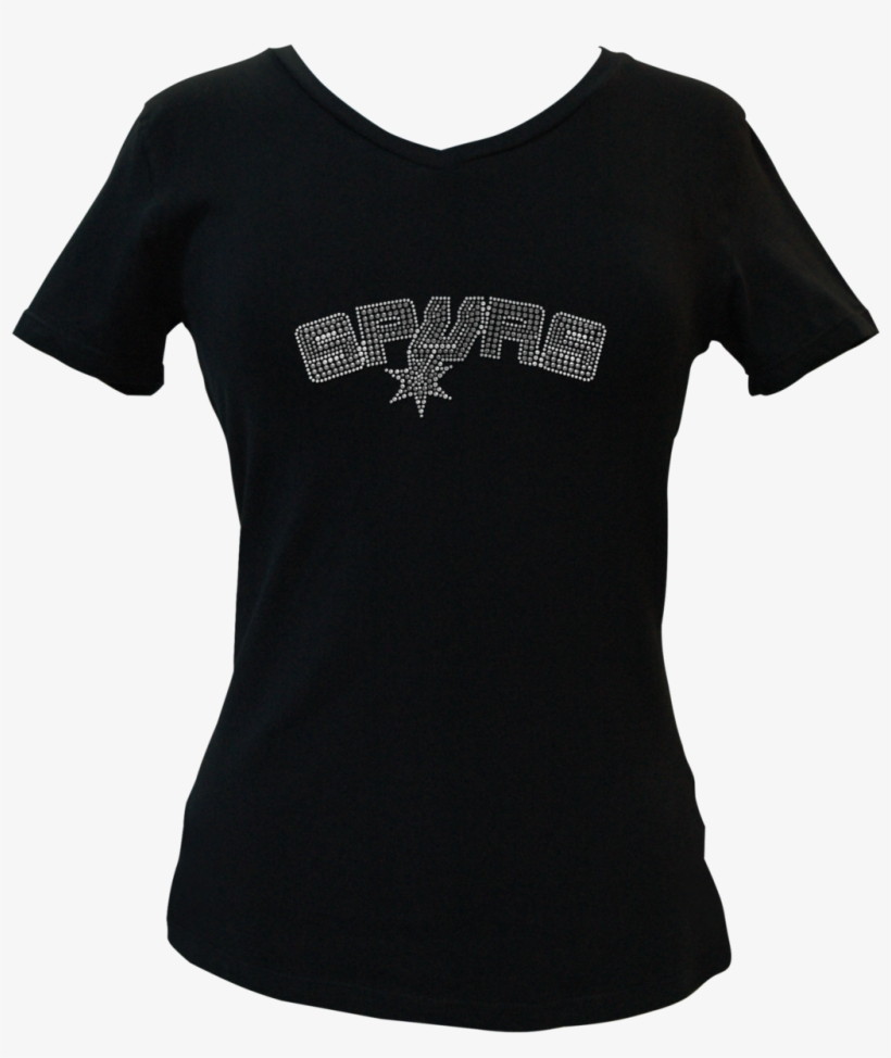 Official San Antonio Spurs Rhinestone V-neck Tee - Neckline, transparent png
