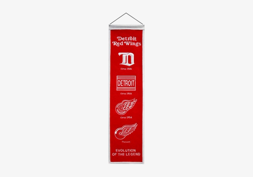 Detroit Red Wings Logo - Detroit Red Wings Wool Heritage Banner - 8x32 - Licensed, transparent png