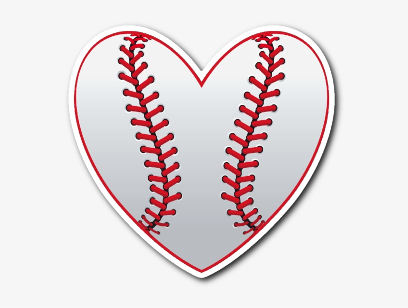 Love Baseball Vinyl Die Cut Sticker - Baseball Hearts, transparent png