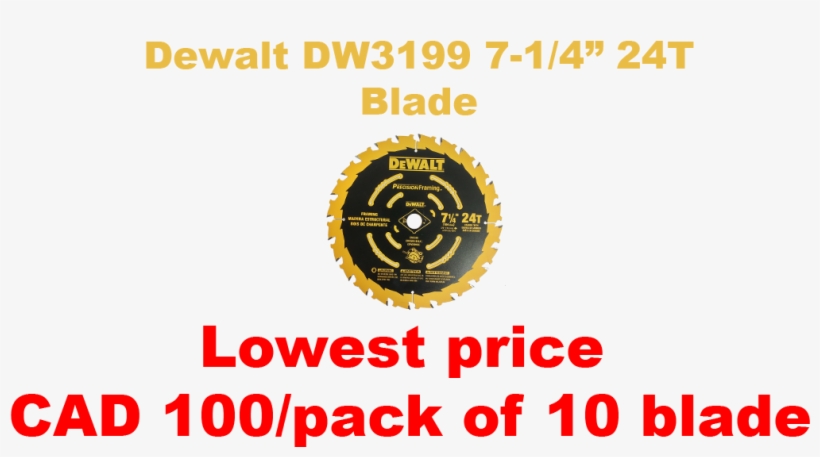 1 - - Dewalt Saw Blade Finishing 7-1/4 Dia, transparent png