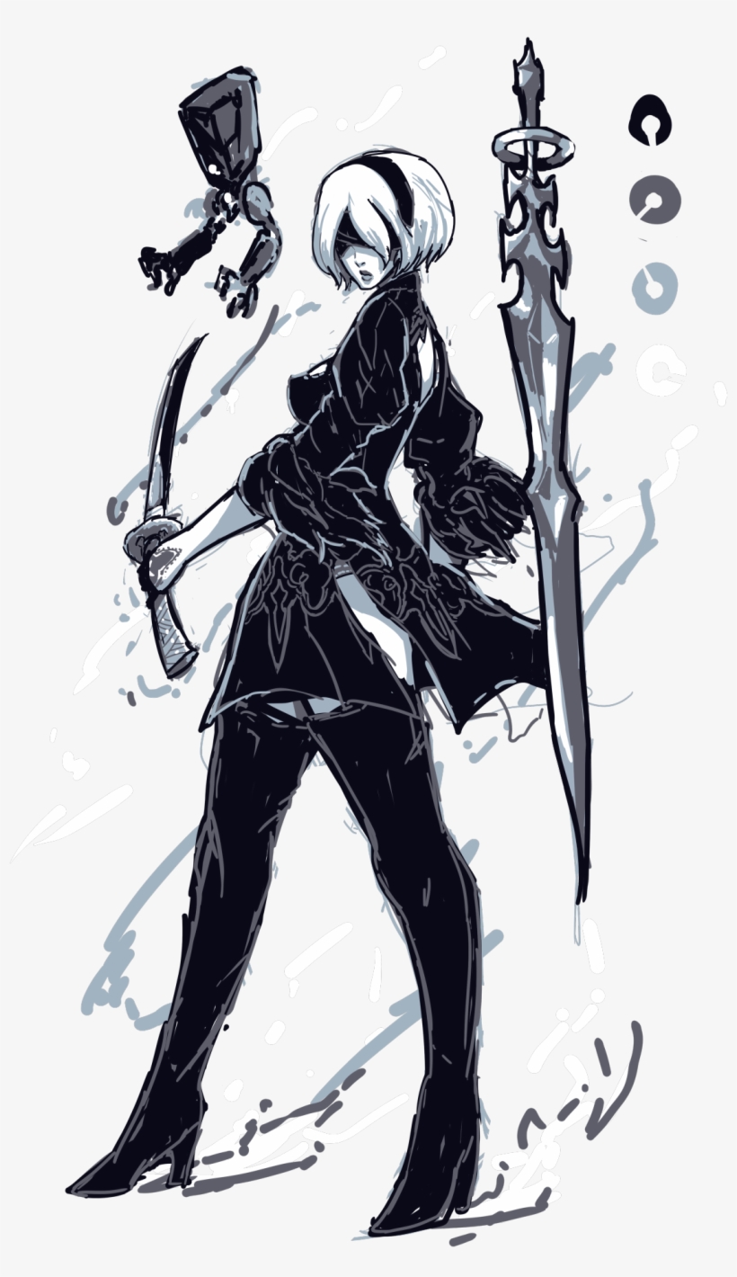 2 Type-b - Nier: Automata, transparent png