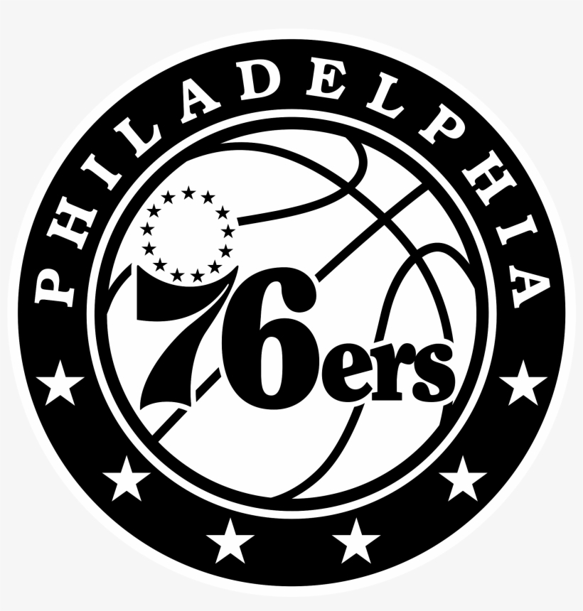 Philadelphia 76ers Logo Black And White - Philadelphia 76ers Nba, transparent png