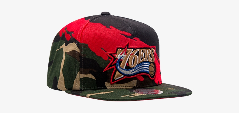 Mitchell & Ness Nba Philadelphia 76ers Camo Paint Snapback - Philadelphia 76ers, transparent png