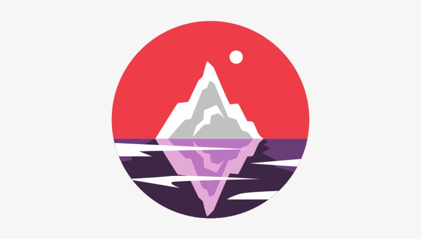 Round Illustration Of Northern Scenery With Iceberg - Illustration, transparent png