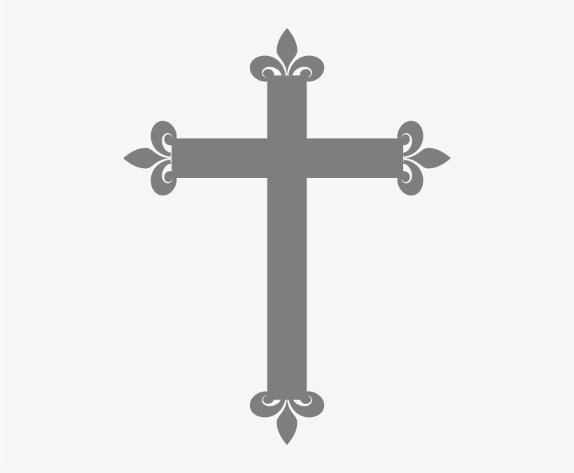 Vector Download Baptism Cross Clipart Black And White - Fleur Cross Embroidery Design, transparent png