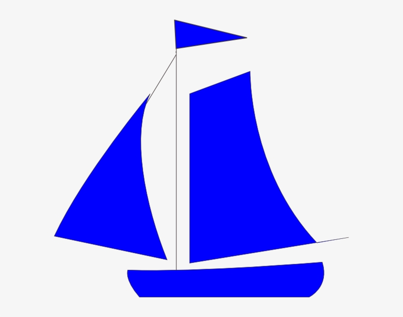 Clip Art Transparent Library Blue Sailboat Free Download - Sailboat, transparent png