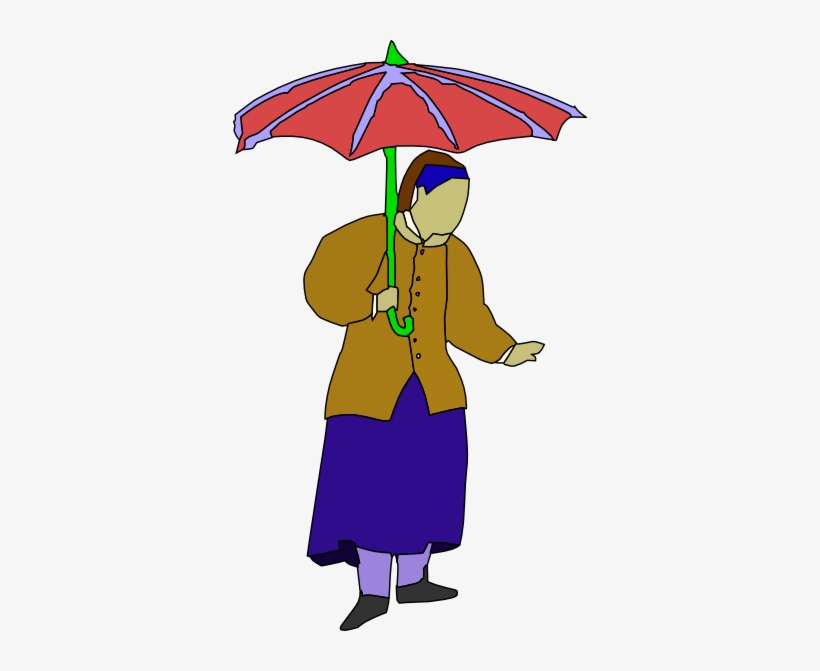 Umbrella With A Woman In Cartoon, transparent png