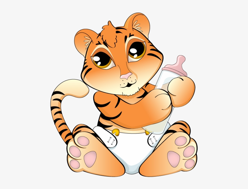 Baby Tiger Clipart Black And White Free - Tiger Clip Art, transparent png