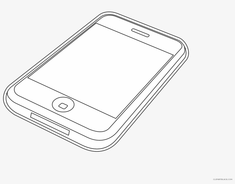 Iphone Outline Clipart - Iphone, transparent png