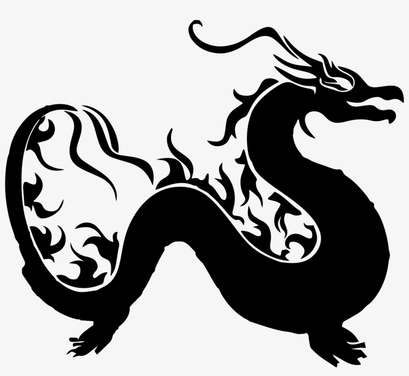 Dragon Clipart Silhouette Pencil And In Color Dragon - Dragon Clip Art, transparent png