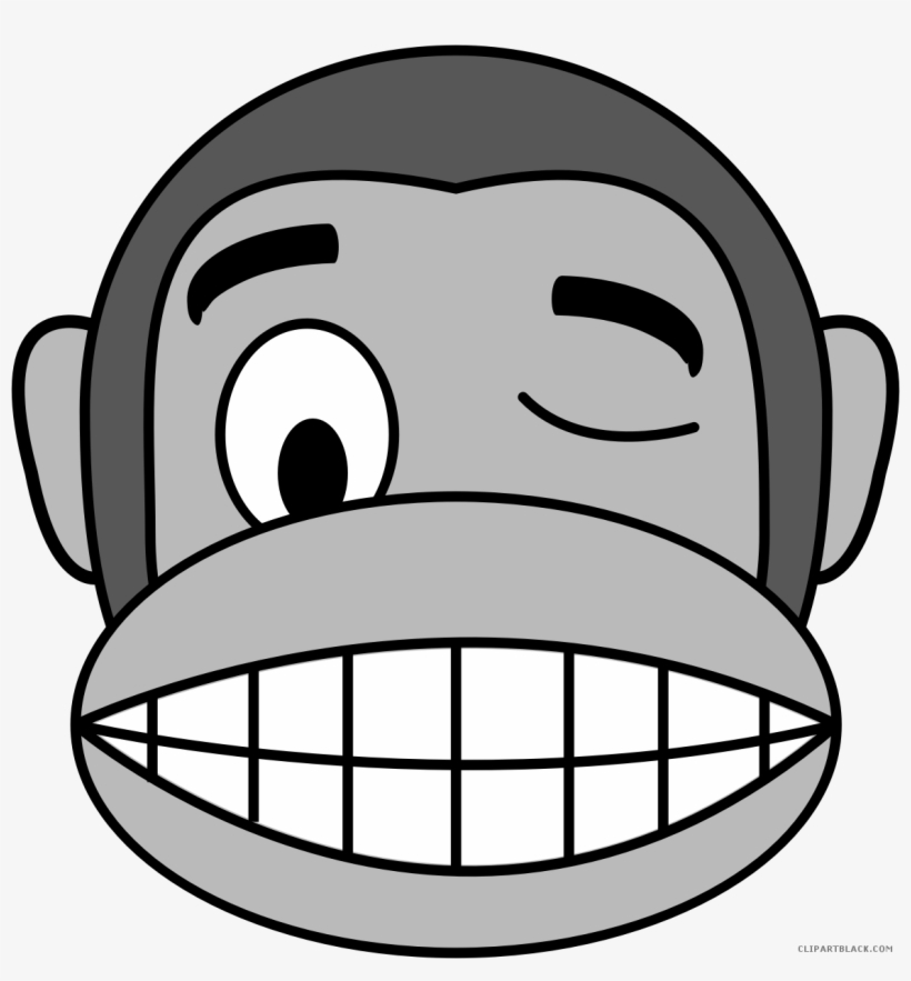 Monkey Emojis Animal Free Black White Clipart Images Monkey Emoji