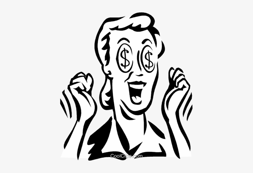 Woman With Dollar Sign Eyes Royalty Free Vector Clip - Eyes With Dollar Sign, transparent png