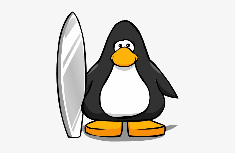 Silver Surfboard Pc - Club Penguin Blue Horn, transparent png
